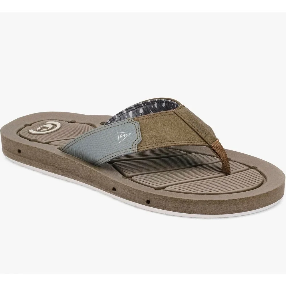 NEW Cobian Mens Draino 3‎ Tan Nautical Nomad Waterproof Flip Flop Sandals Size 9